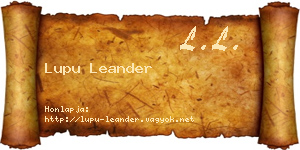 Lupu Leander névjegykártya
